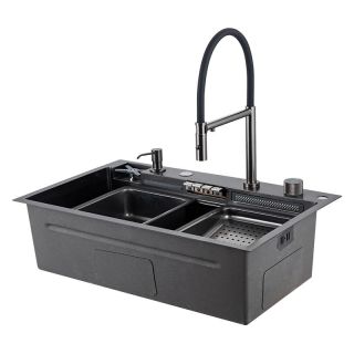 Многофункциональная мойка для кухни Gappo GS7547-19 оружейная сталь